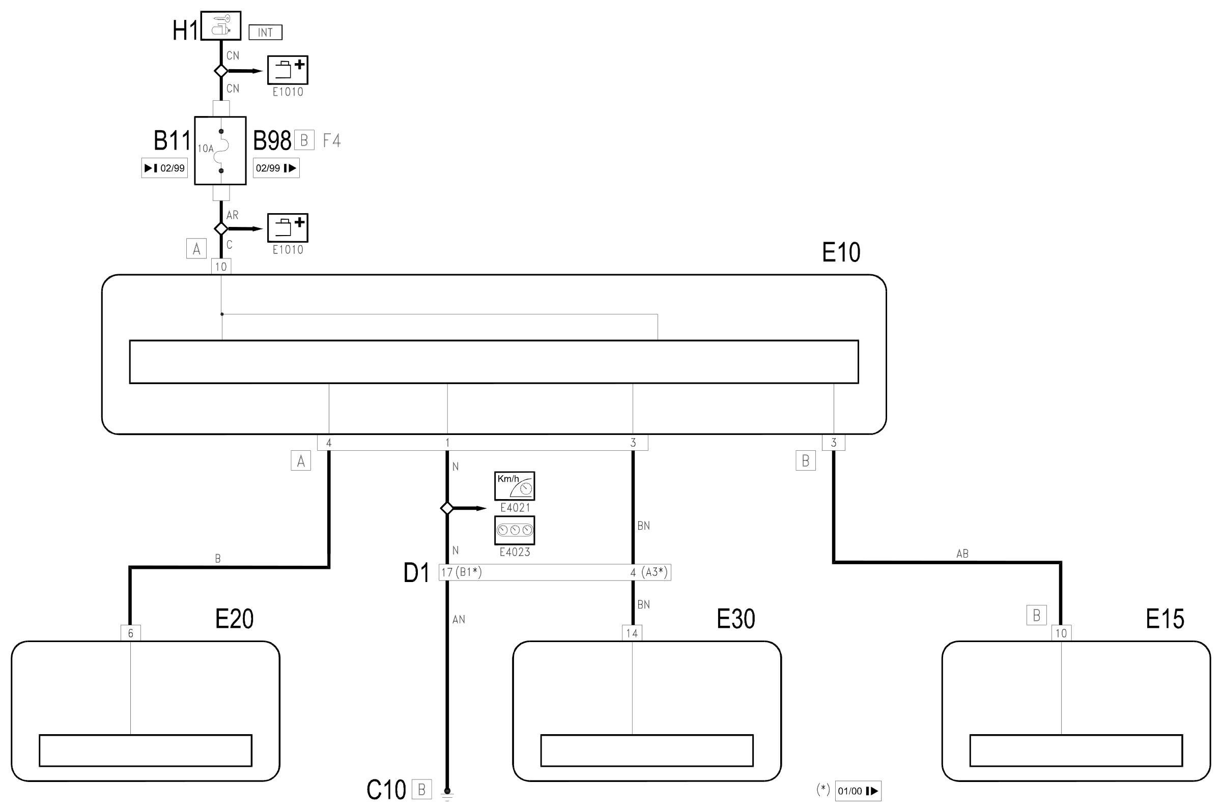 Wiring diagram E4040 WARNING LIGHTS CHECK