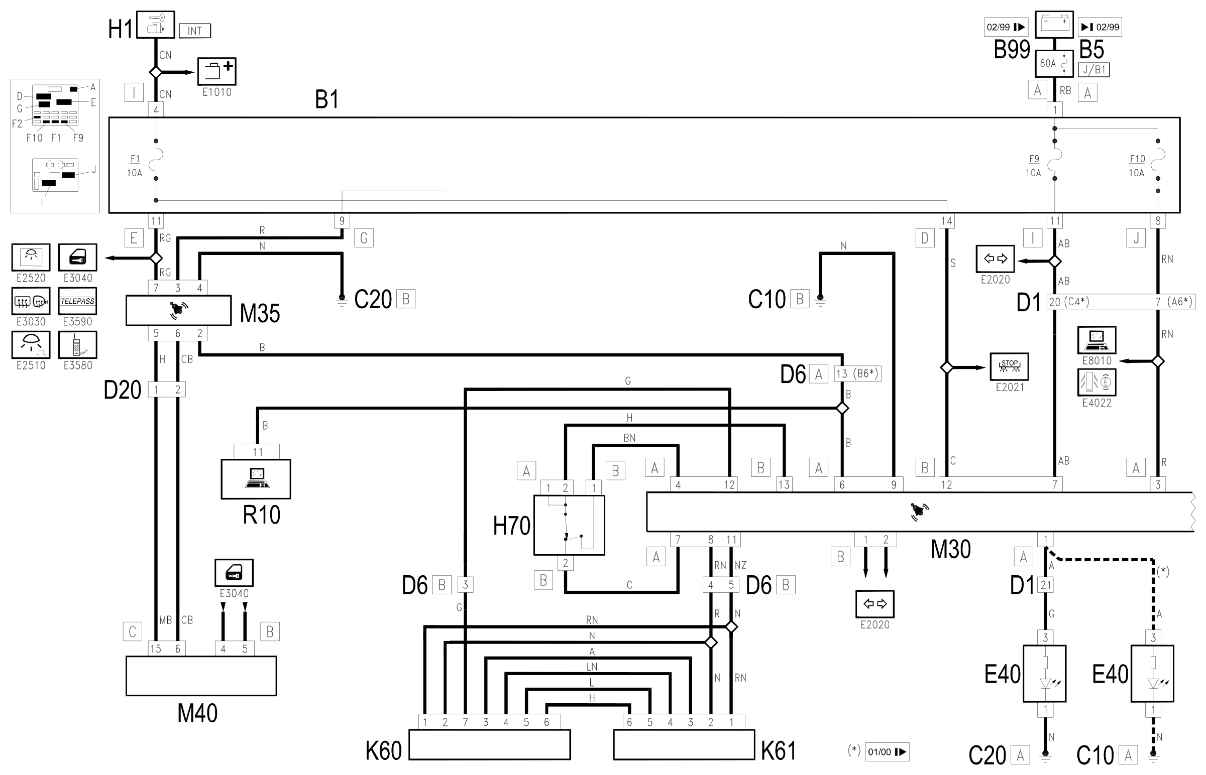 Wiring diagram E7015 ALARMS