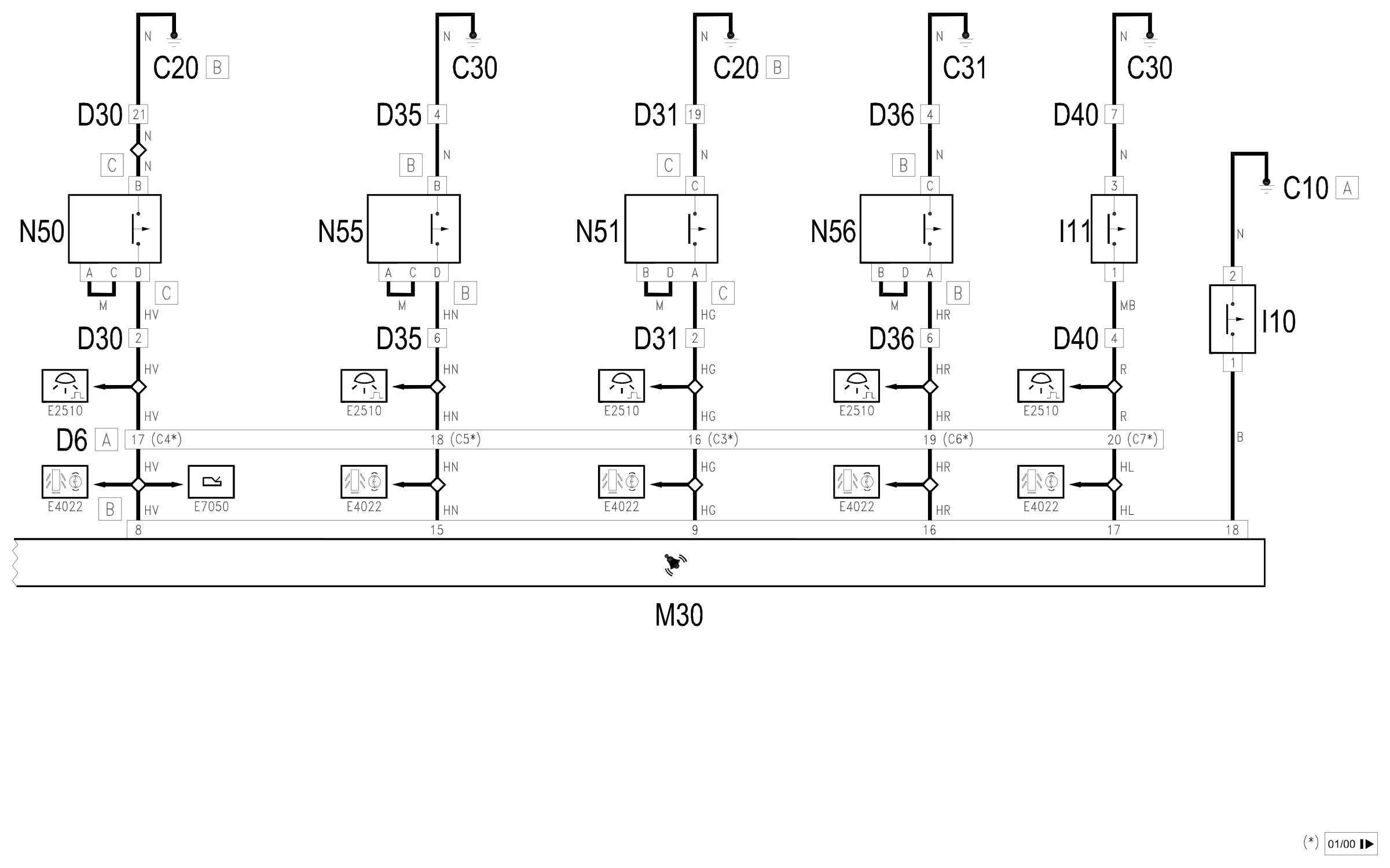 Wiring diagram E7015 ALARMS