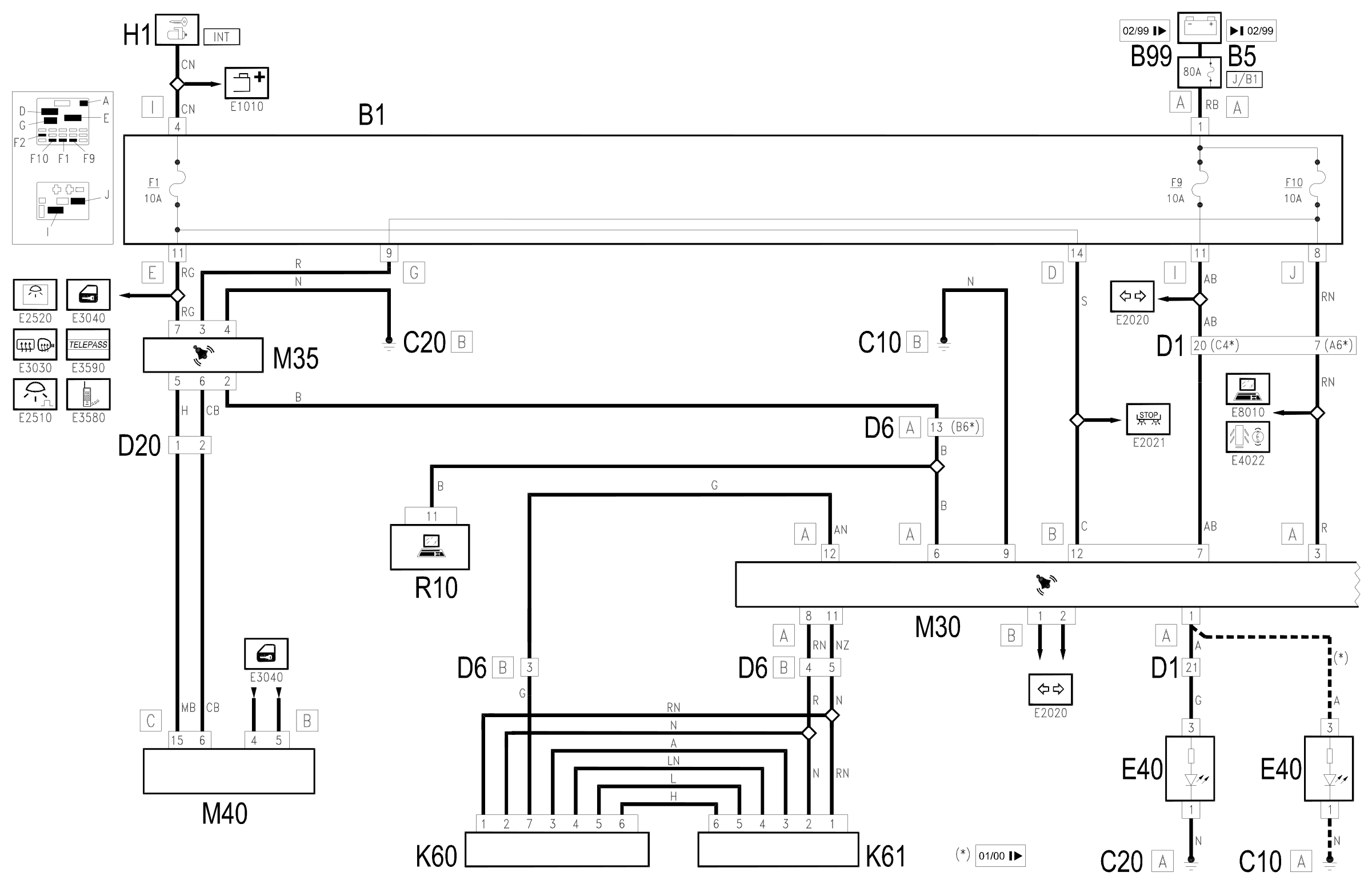 Wiring diagram E7015 ALARMS