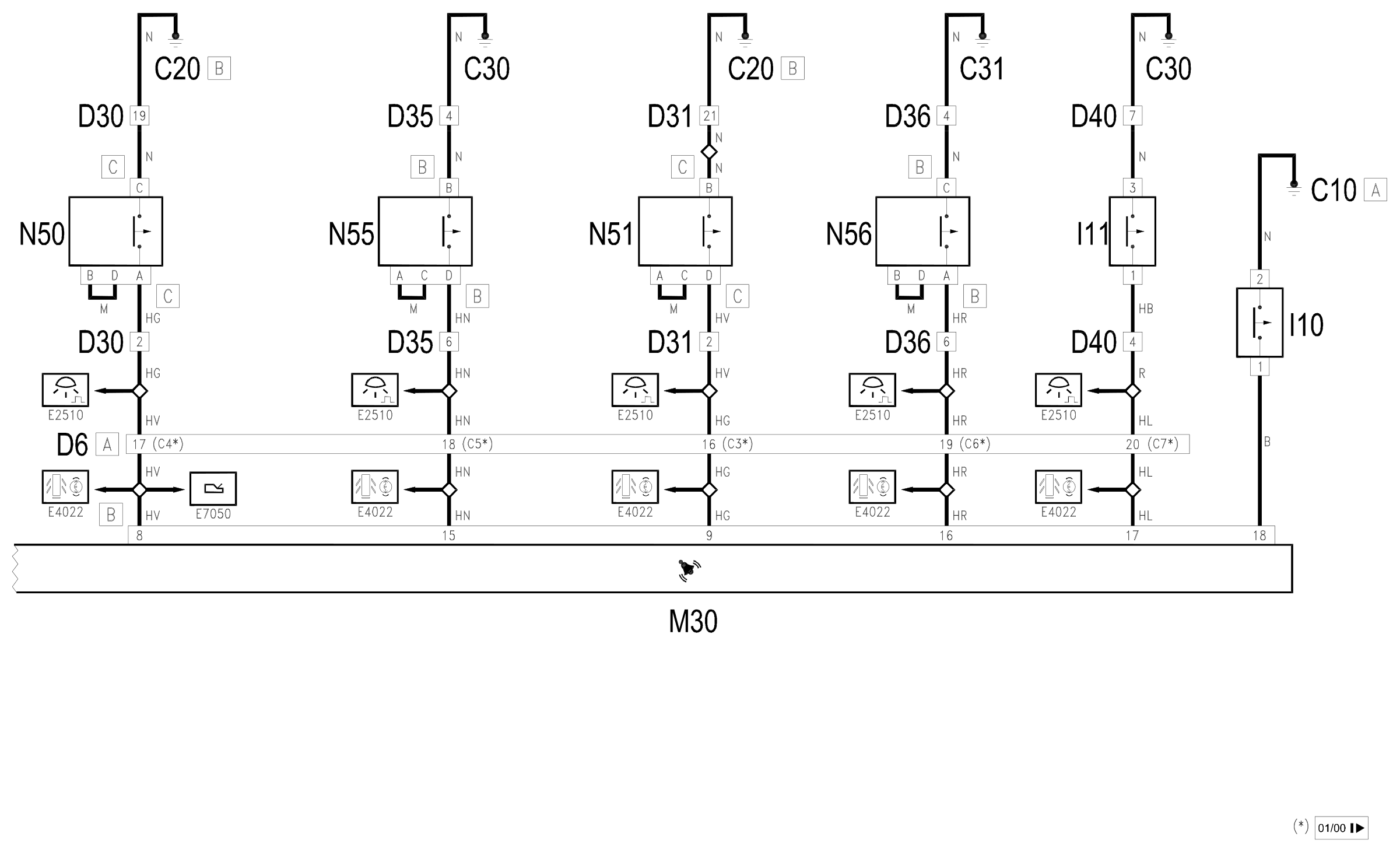 Wiring diagram E7015 ALARMS