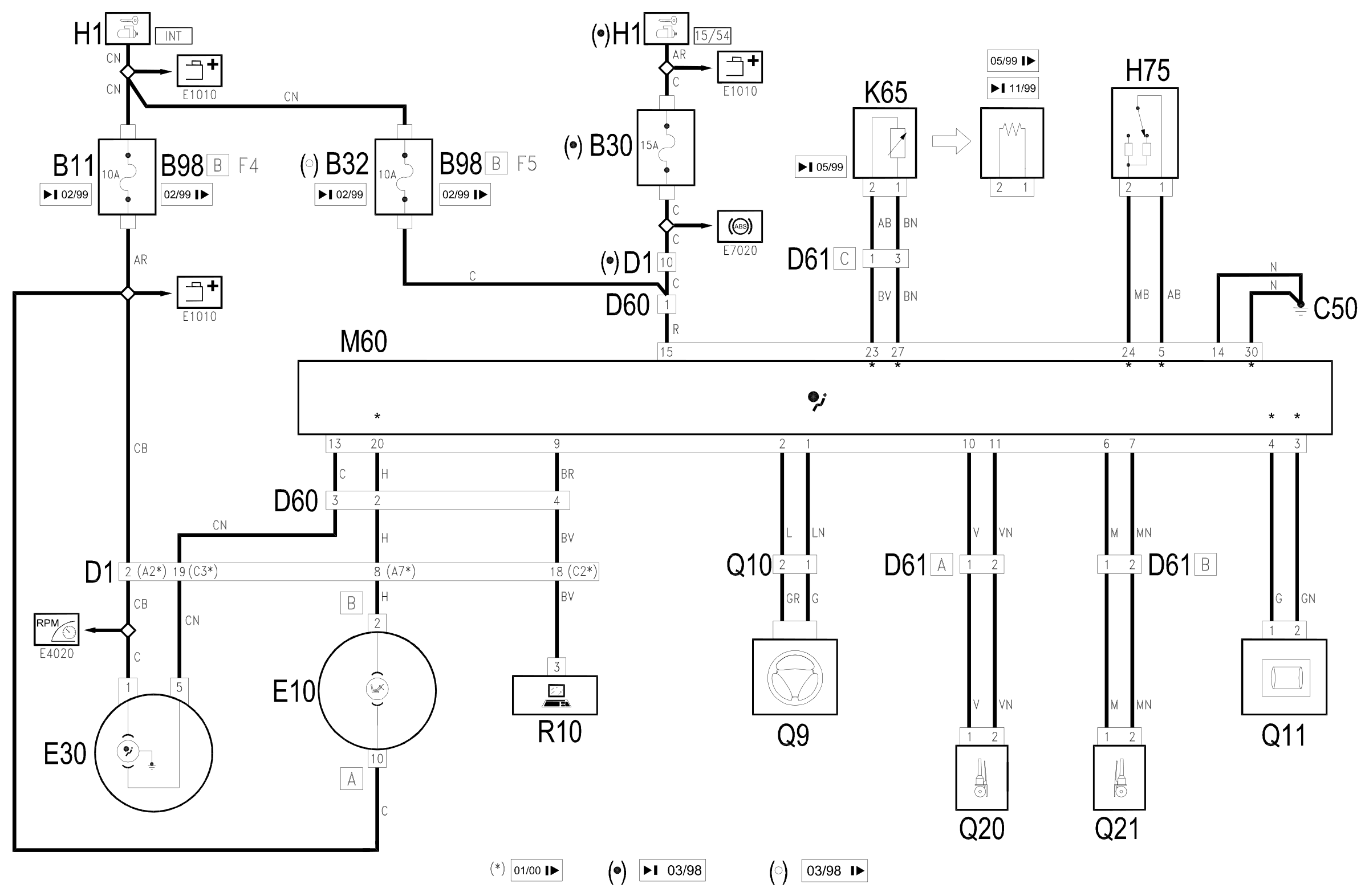 Wiring diagram E7030 AIRBAG