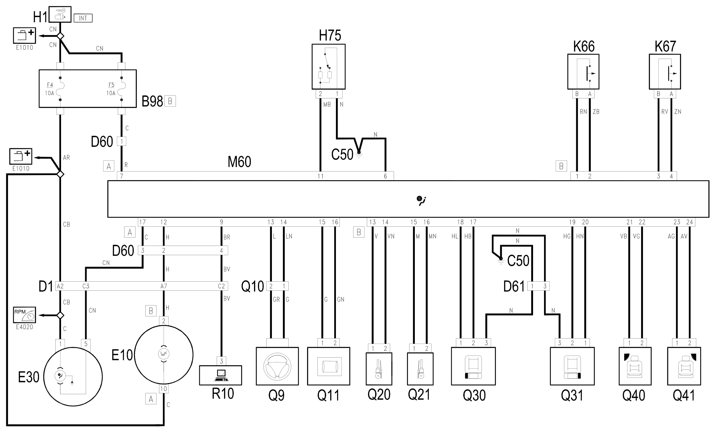 Wiring diagram E7030 AIRBAG