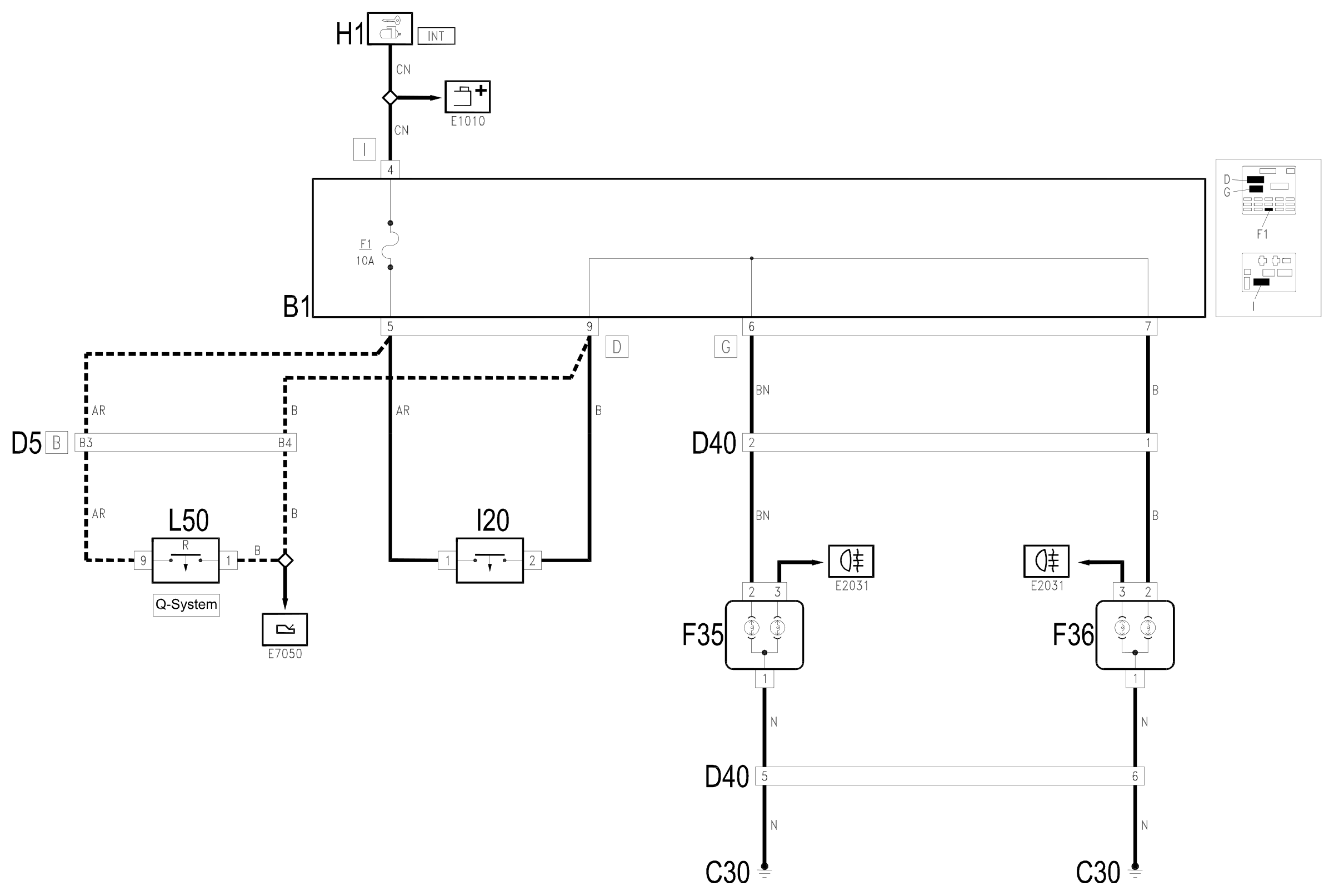 Wiring diagram E2022 REVERSE LIGHT