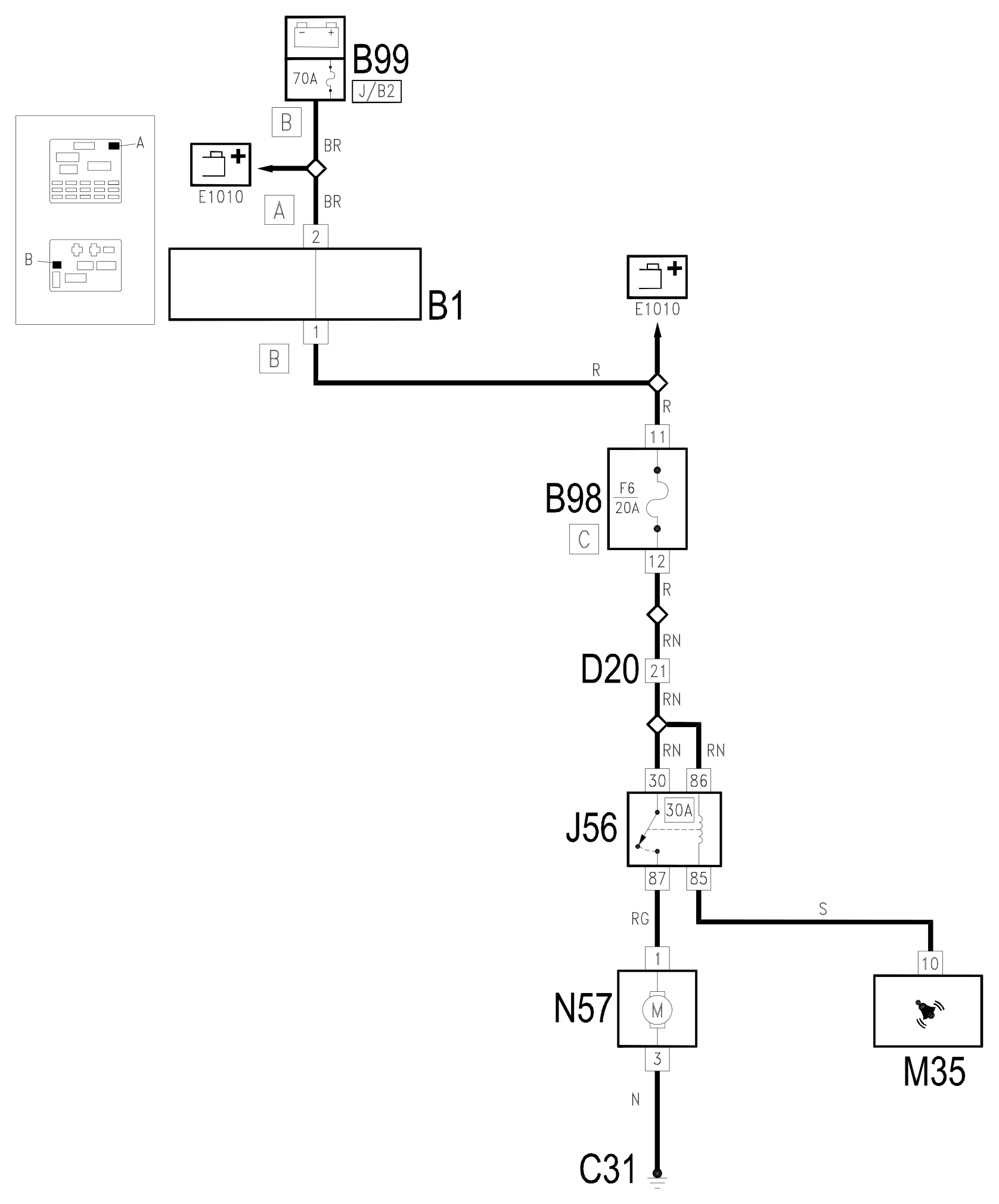 Wiring diagram E3046 BOOT OPENING