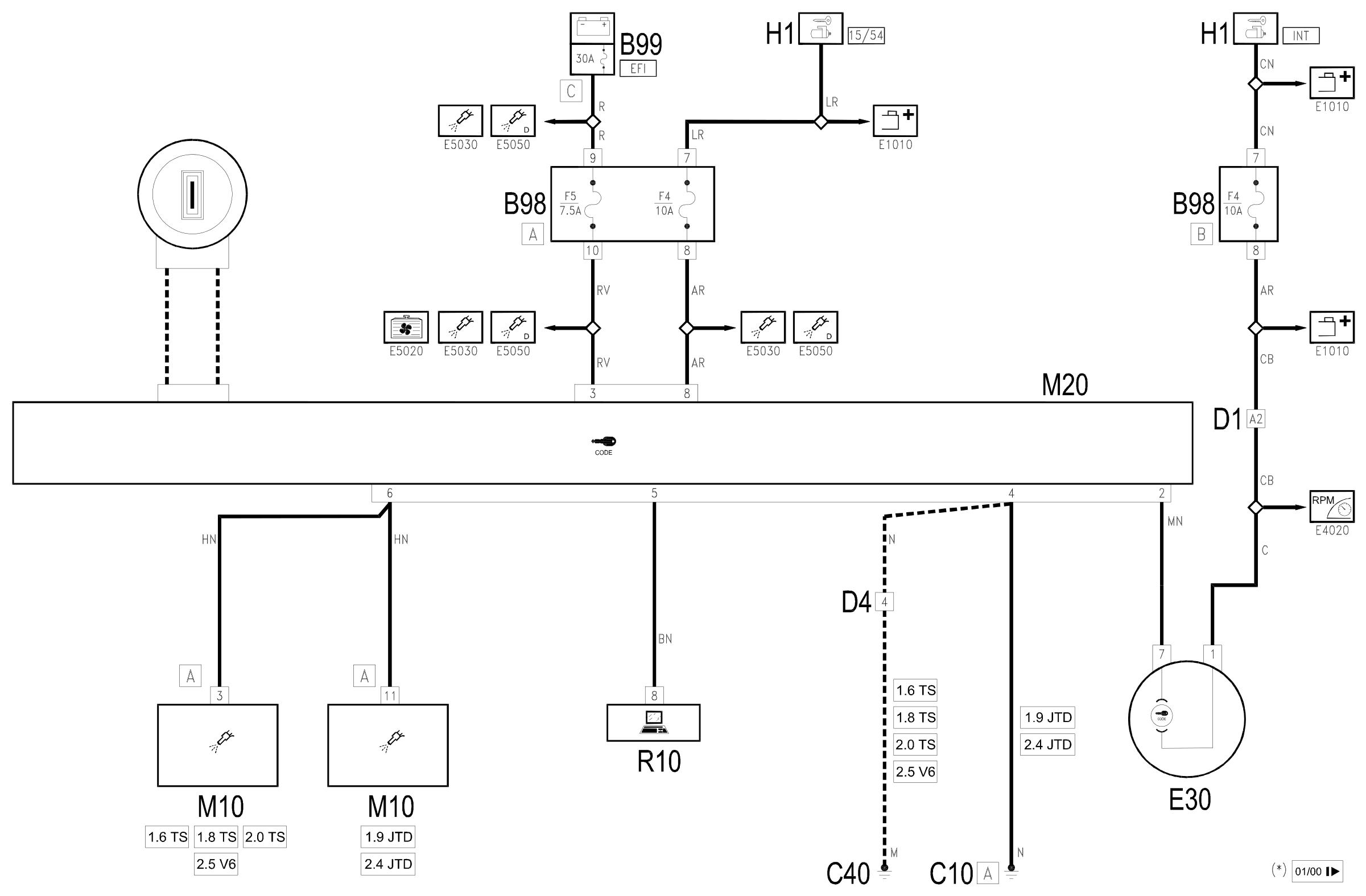 Wiring diagram E7010 CODE