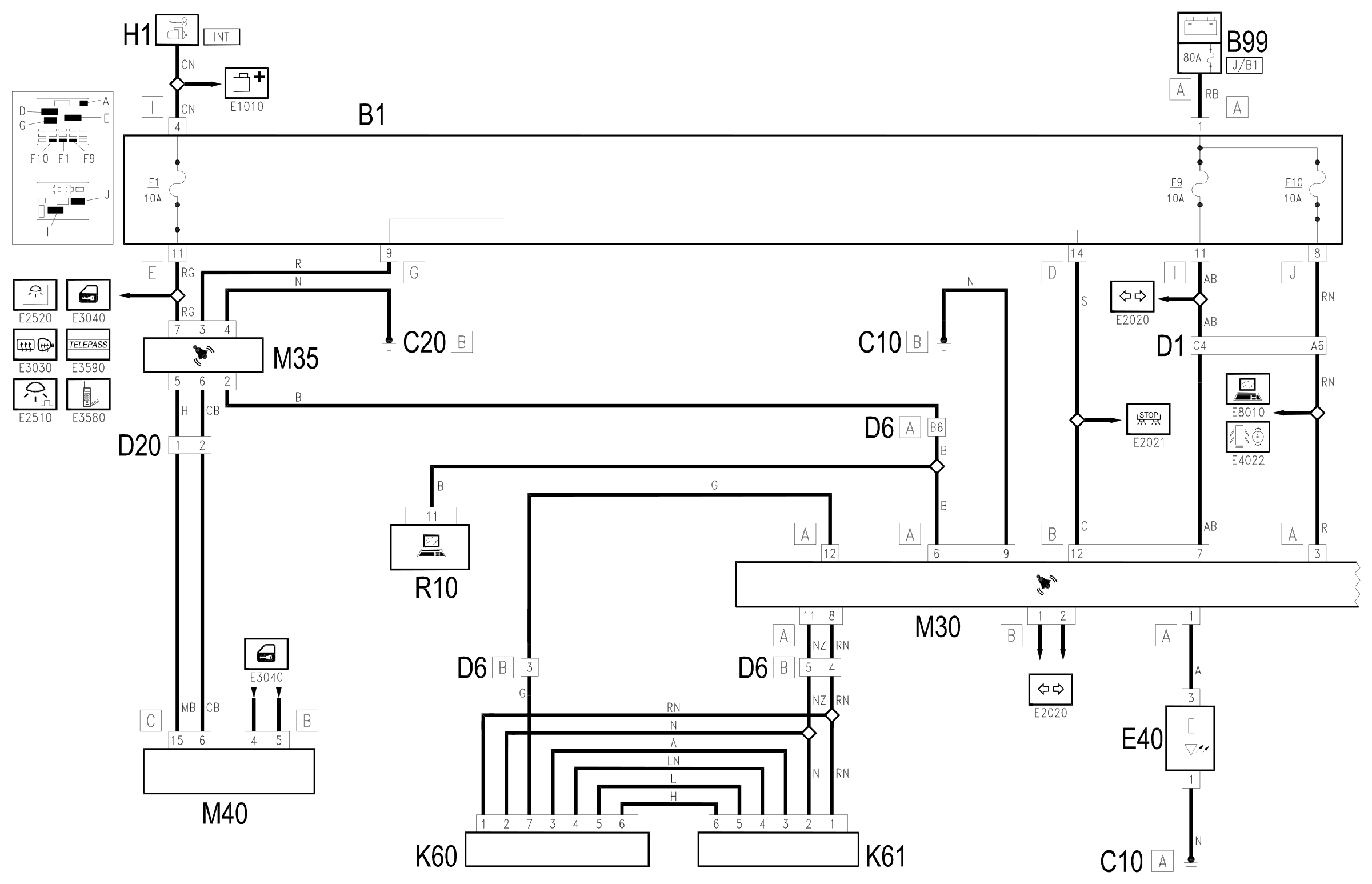 Wiring diagram E7015 ALARMS