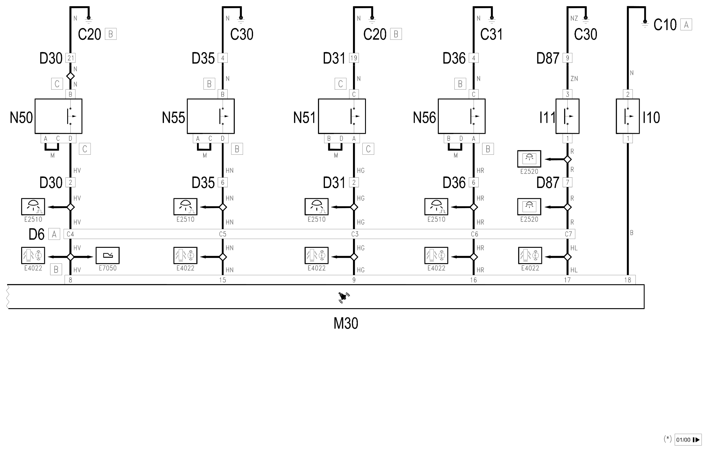 Wiring diagram E7015 ALARMS