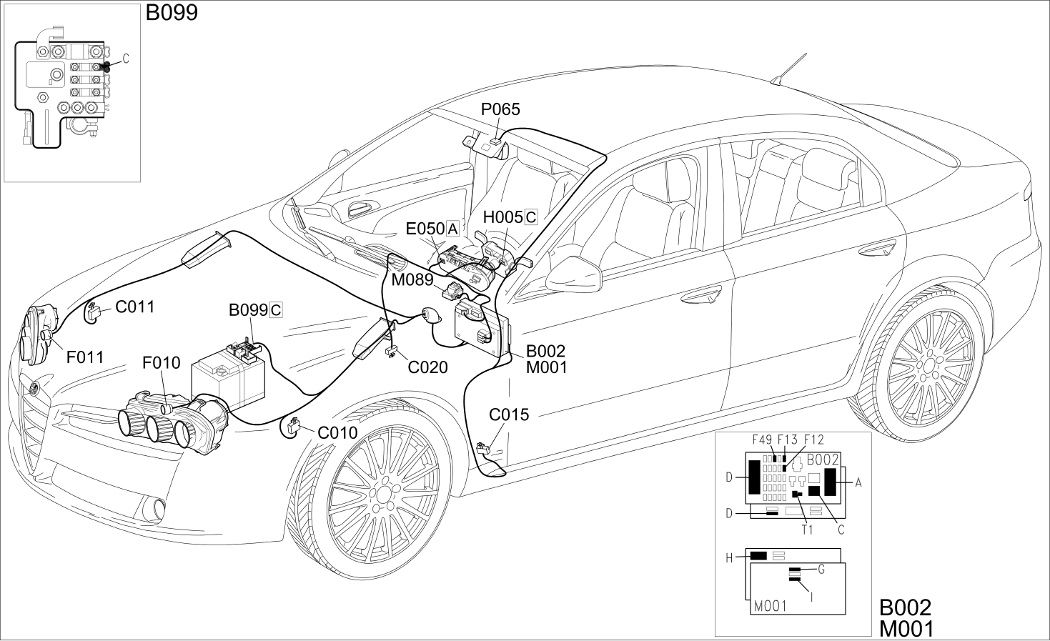 DIPPED HEADLIGHTS - COMPONENT LOCATION