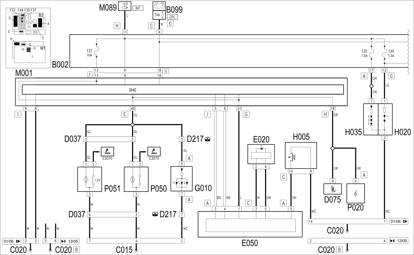 CONTROLS LIGHTING - WIRING DIAGRAM