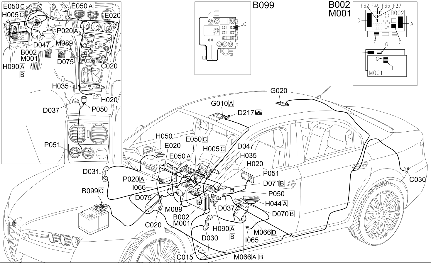 CONTROLS LIGHTING - COMPONENT LOCATION