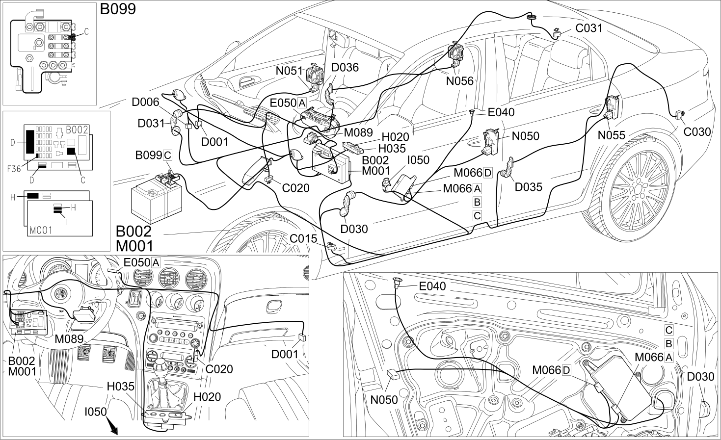 CENTRAL LOCKING - COMPONENT LOCATION