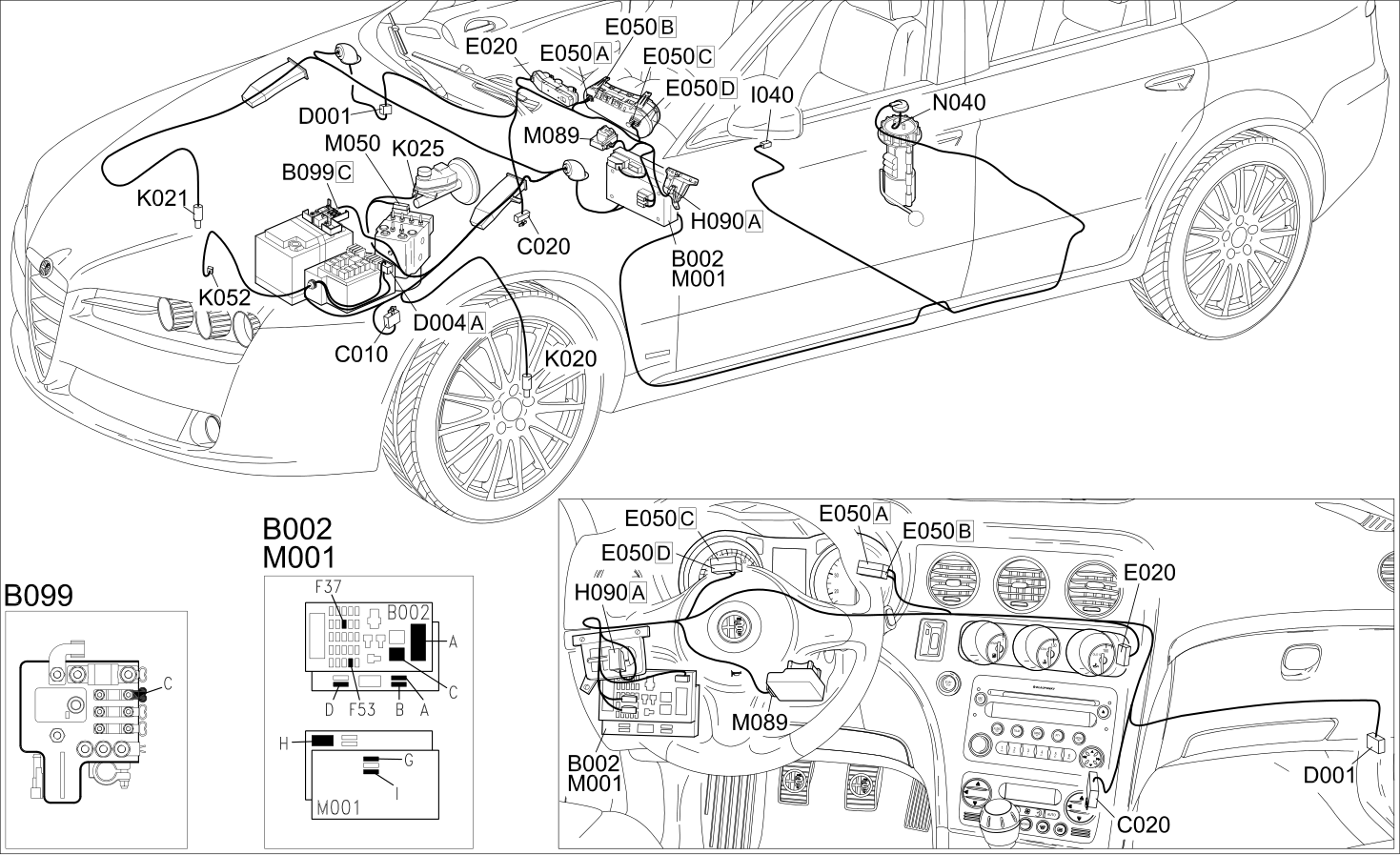 INSTRUMENT PANEL - COMPONENT LOCATION