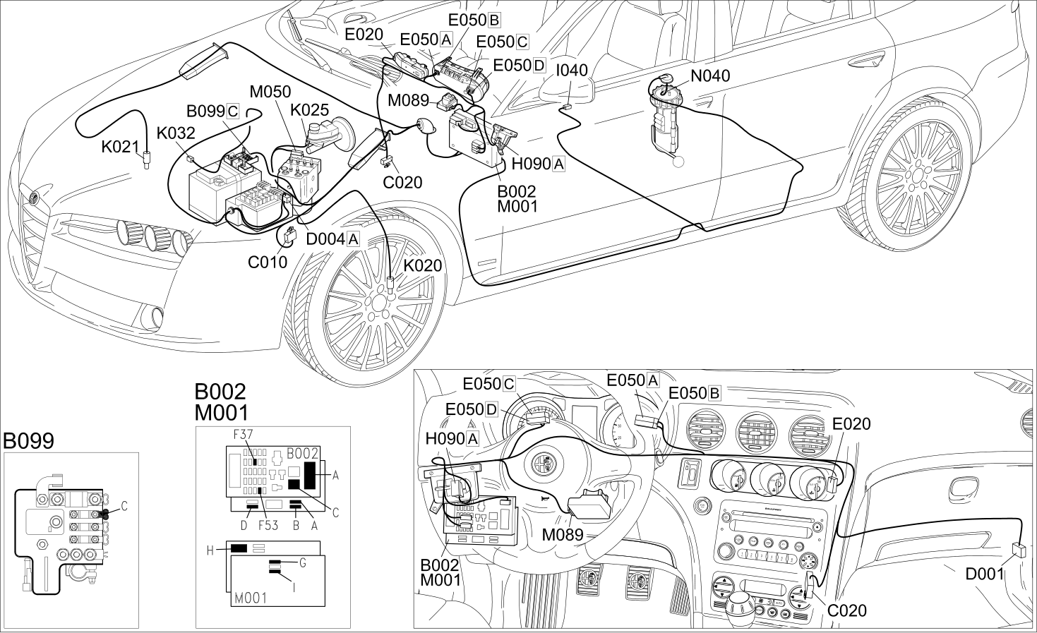 INSTRUMENT PANEL - COMPONENT LOCATION