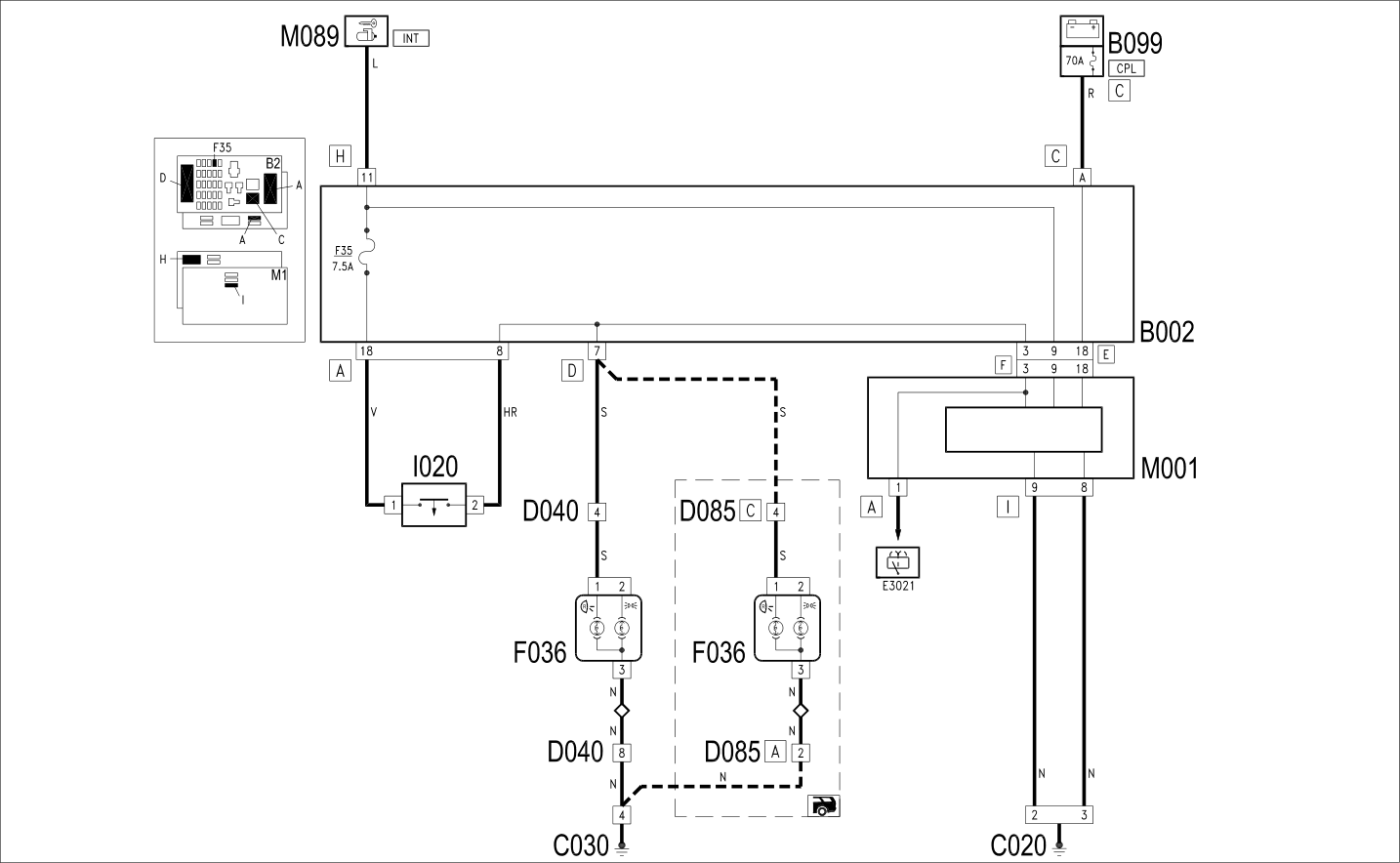REVERSING LIGHTS - WIRING DIAGRAM