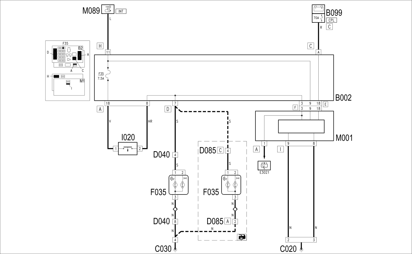 REVERSING LIGHTS - WIRING DIAGRAM