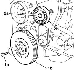 TOOTHED TIMING BELT - R R WITH ENGINE REMOVED