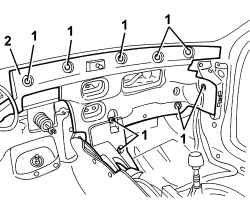 SOUNDPROOFING PANEL ON PASSENGER COMPARTMENT FRONT BULKHEAD - R.R WITH HEATER OR AIR CONDITIONING UNIT REMOVED