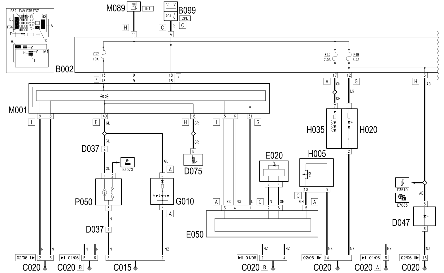 CONTROLS LIGHTING - WIRING DIAGRAM