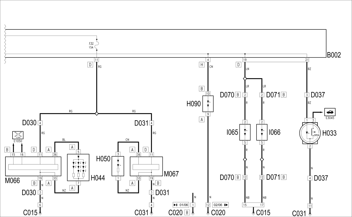 CONTROLS LIGHTING - WIRING DIAGRAM
