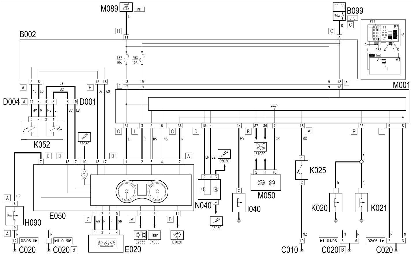 INSTRUMENT PANEL - WIRING DIAGRAM