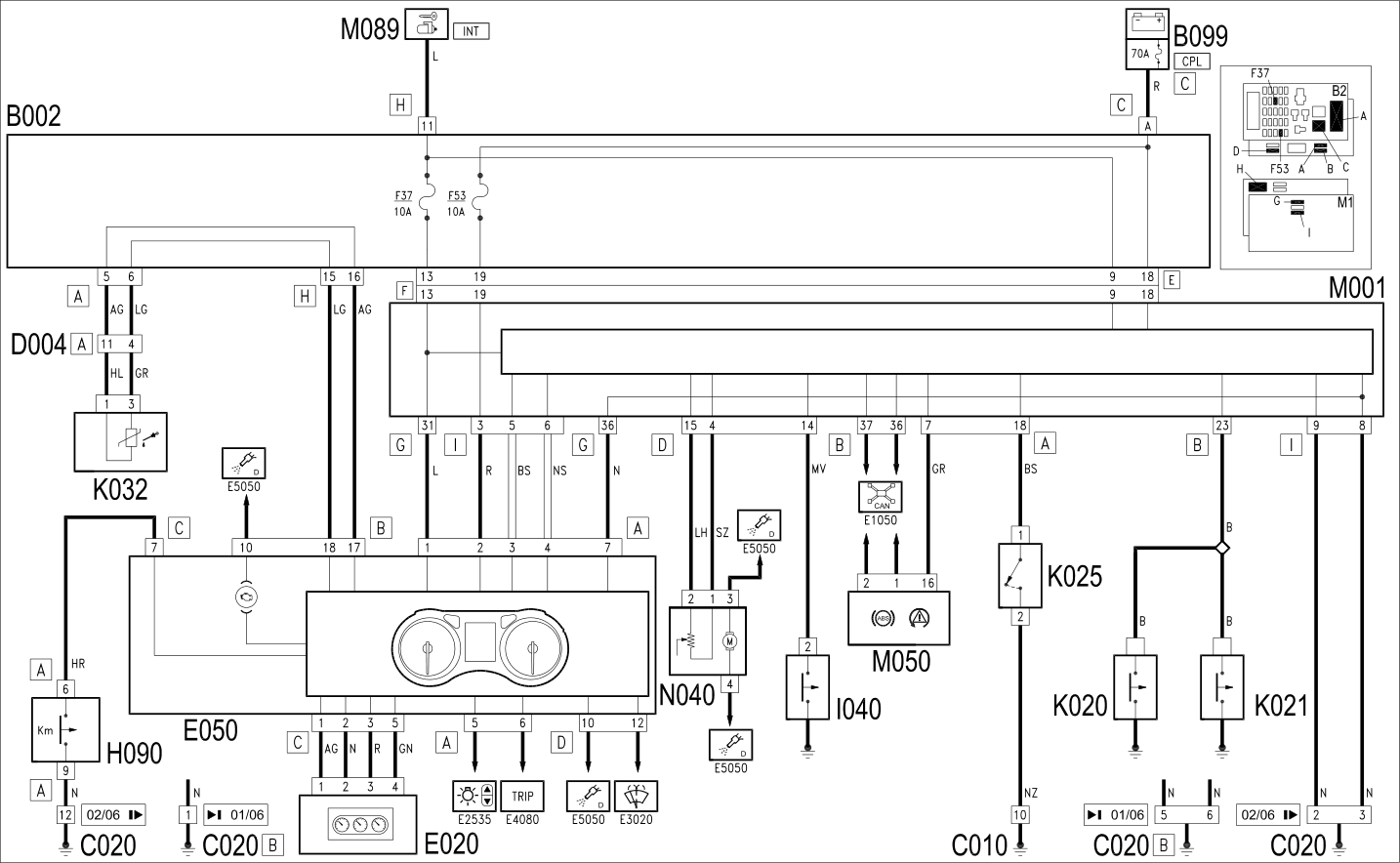 INSTRUMENT PANEL - WIRING DIAGRAM
