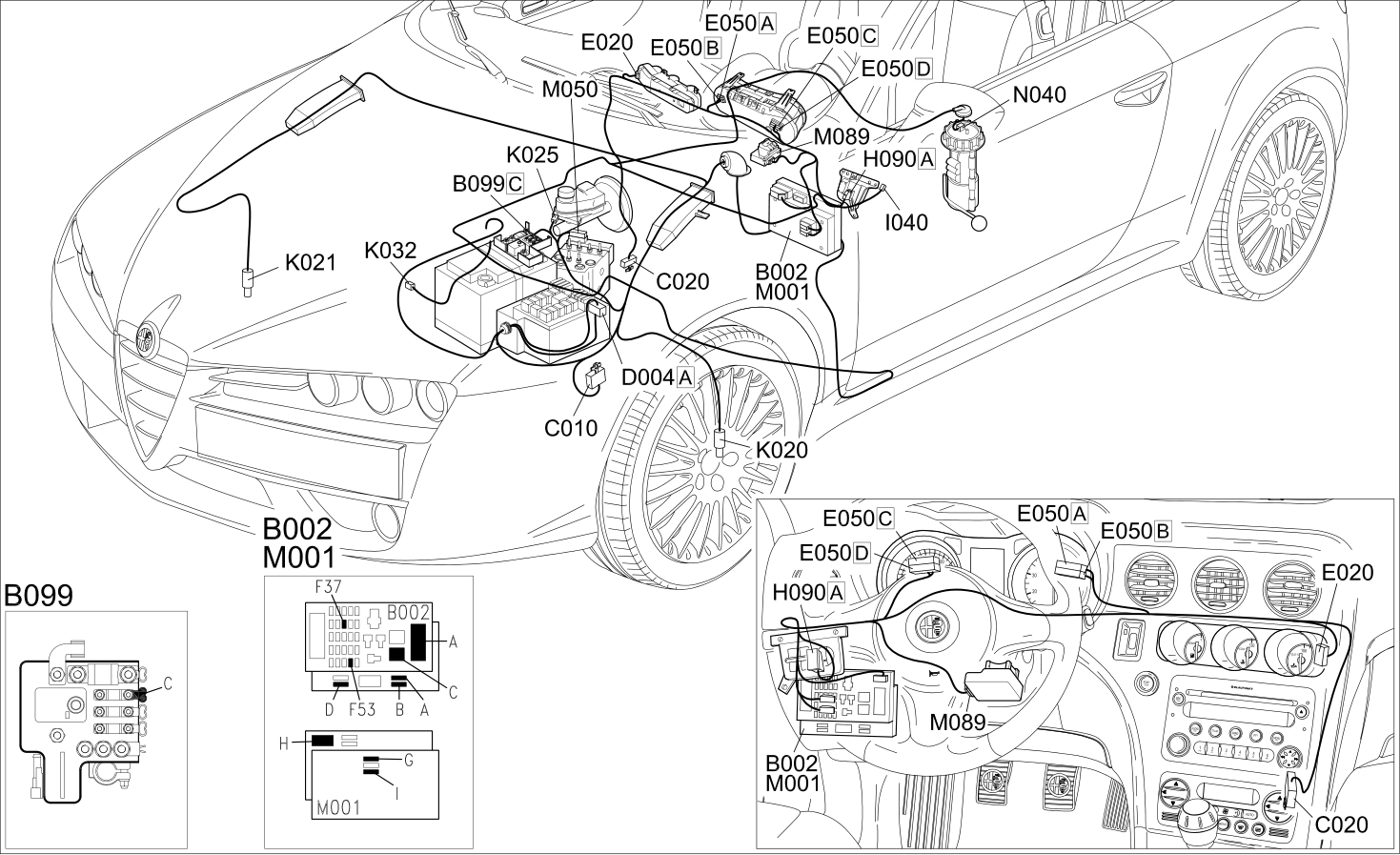 INSTRUMENT PANEL - COMPONENT LOCATION