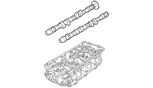 CAMSHAFTS (2) IN CYLINDER HEADS (2)