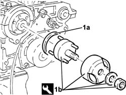 CAMSHAFT IN CYLINDER HEAD - R R WITH HEAD REMOVED
