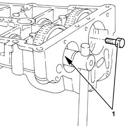 CAMSHAFT IN CYLINDER HEAD - R R WITH HEAD REMOVED