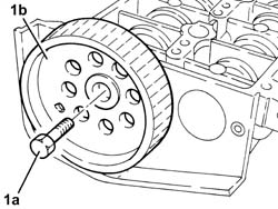 CAMSHAFT IN CYLINDER HEAD - R R WITH HEAD REMOVED