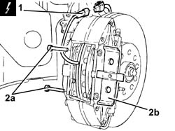 FRONT BRAKE PADS - REPLACE WITH WHEELS REMOVED