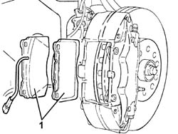 FRONT BRAKE PADS - REPLACE WITH WHEELS REMOVED