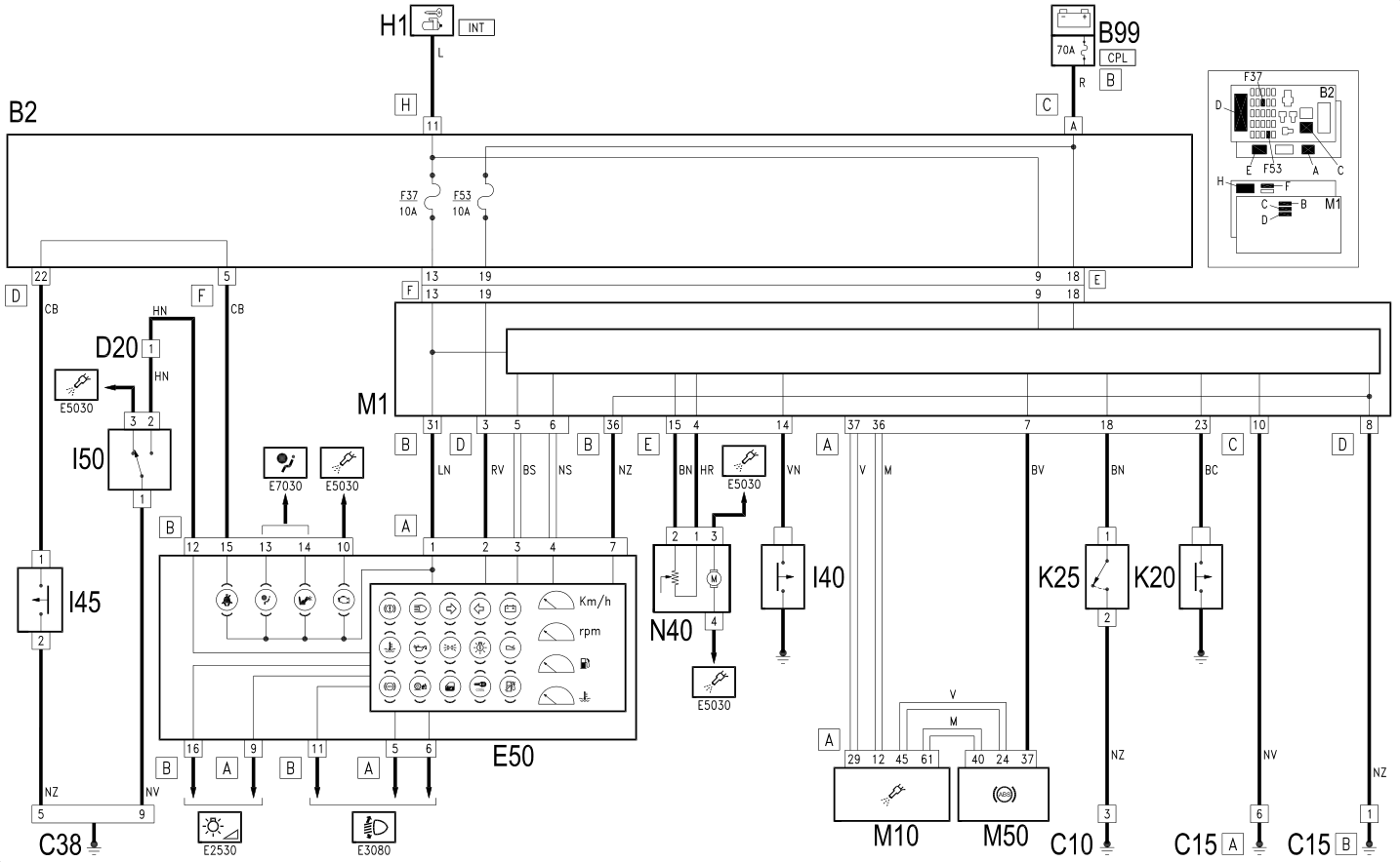 INSTRUMENT PANEL - WIRING DIAGRAM
