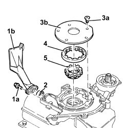 Engine oil pump, removed - check at bench