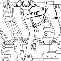 Idling engine oil vapour inlet line - r r