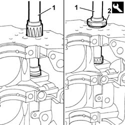 Auxhiliary shaft crank case bushes - replace following operation 1004e20