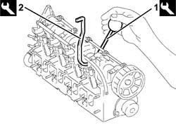 Single cylinder head, removed - overhaul