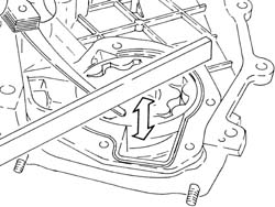 Engine oil pump, removed - check at bench