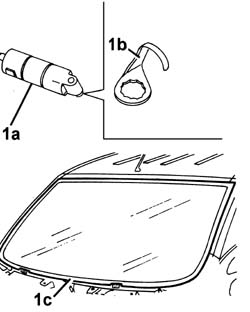 Windscreen glass r r including cleaning of housing