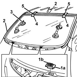 Windscreen glass r r including cleaning of housing