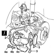 Front brake pads - replace with wheels removed