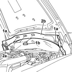 Bonnet lid rear sound insulation panel - R.R.