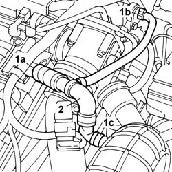 Engine oil vapour intake pipe - r + r
