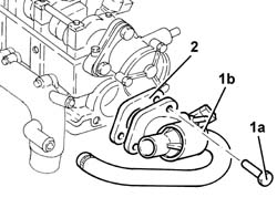 Thermostat - R.R. with cylinder head removed