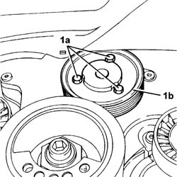 Water pump PULLEY - R.R. with timing belt removed