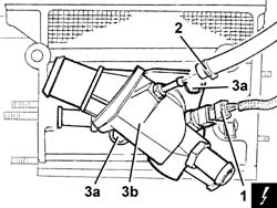 THERMOSTAT UNIT - R.R. with cylinder head removed