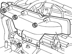 TURBOCHARGER - EXHAUST MANIFOLD - HOSE CONNECTED TO EXHAUST PIPE - R.R.