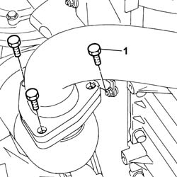 TURBOCHARGER - EXHAUST MANIFOLD - HOSE CONNECTED TO EXHAUST PIPE - R.R.
