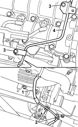 TURBOCHARGER - EXHAUST MANIFOLD - HOSE CONNECTED TO EXHAUST PIPE - R.R.